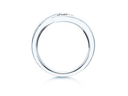 Verlobungsring Twist in 14K Weißgold mit Diamant 0,20ct H/SI