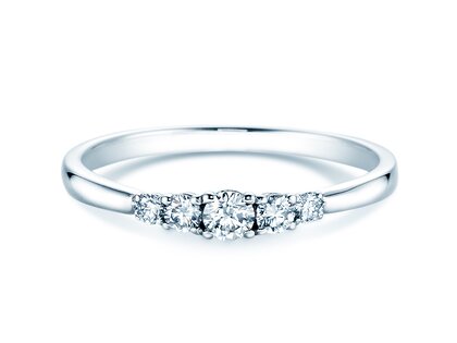 Verlobungsring 5 Diamonds in 18K Weißgold mit Diamanten 0,25ct G/SI