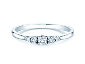 Verlobungsring 5 Diamonds in 18K Weißgold mit Diamanten 0,25ct G/SI