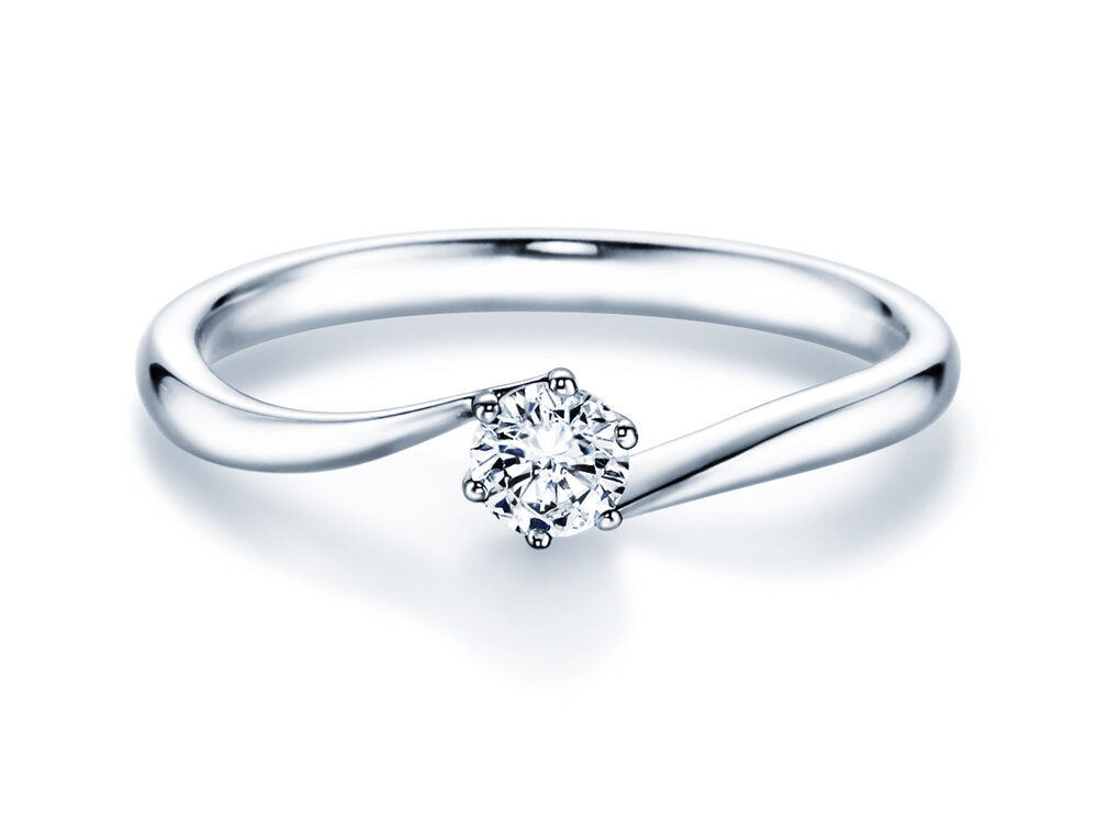 Verlobungsring Devotion in 18K Weißgold mit Labordiamant 0,25ct D/IF