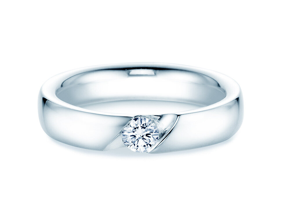 Verlobungsring Italic in 18K Weißgold mit Diamant 0,30ct G/SI