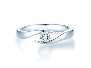Verlobungsring Twist in 14K Weißgold mit Labordiamant 0,25ct E/VS