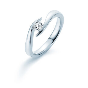 Verlobungsring Twist in 14K Weißgold mit Labordiamant 0,25ct E/VS