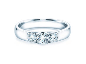 Verlobungsring 3 Stones in 14K Weißgold mit Labordiamanten 0,40ct E/VS