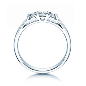 Verlobungsring 3 Stones in 14K Weißgold mit Labordiamanten 0,40ct E/VS