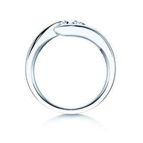 Verlobungsring Twist in 18K Weißgold mit Diamant 0,40ct H/SI