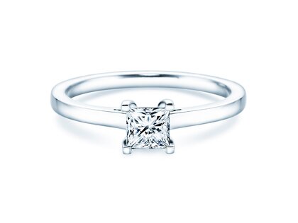 Verlobungsring Princess in 14K Weißgold mit Diamant 0,50ct G/SI