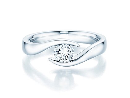 Verlobungsring Twist in Platin 950/- mit Labordiamant 0,50ct E/VS