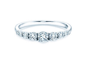 Verlobungsring 9 Diamonds in 18K Weißgold mit Diamanten 0,61ct G/SI
