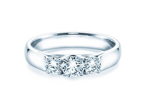 Verlobungsring 3 Stones in 18K Weißgold mit Diamanten 0,75ct G/SI