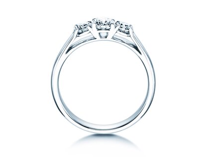 Verlobungsring 3 Stones in 18K Weißgold mit Diamanten 0,75ct G/SI