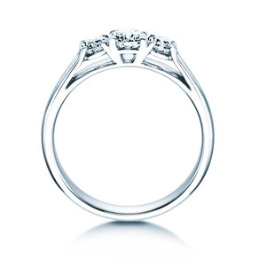 Verlobungsring 3 Stones in 18K Weißgold mit Diamanten 0,75ct G/SI