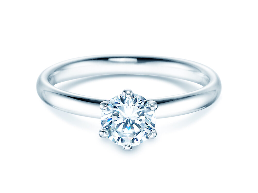 Verlobungsring Classic 6 in Platin 950/- mit Diamant 0,75ct G/SI