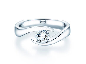 Verlobungsring Twist in 9K Weißgold mit Diamant 0,75ct H/SI