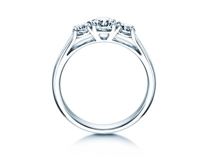 Verlobungsring 3 Stones in 18K Weißgold mit Diamanten 1,00ct G/SI