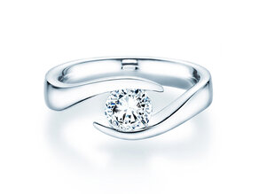 Verlobungsring Twist in 9K Weißgold mit Labordiamant 1,00ct E/VS