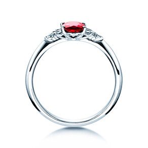 Verlobungsring Vivid in Platin 950/- mit Rubin 1,00ct und Diamanten 0,12ct