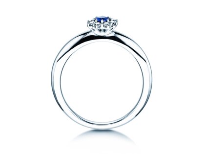 Verlobungsring Lovely in 14K Weißgold mit Saphir 0,25ct und Diamanten 0,25ct