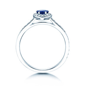 Verlobungsring Heart Saphir in Platin