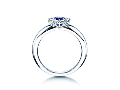 Verlobungsring Lovely in 14K Weißgold mit Saphir 0,33ct und Diamanten 0,40ct