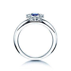 Verlobungsring Lovely in 14K Weißgold mit Saphir 0,33ct und Diamanten 0,40ct