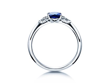 Verlobungsring Vivid in Platin 950/- mit Saphir 1,00ct und Diamanten 0,12ct