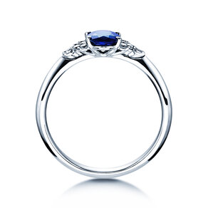 Verlobungsring Vivid in Platin 950/- mit Saphir 1,00ct und Diamanten 0,12ct