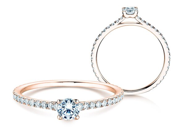 Verlobungsring Pure Diamond in 9K Roségold mit Labordiamanten 0,54ct E/VS