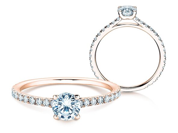 Verlobungsring Pure Diamond in 18K Roségold mit Diamanten 0,92ct G/SI