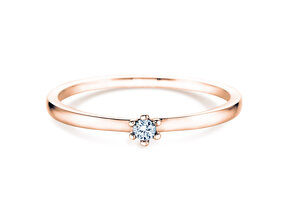 Verlobungsring Classic Petite in 14K Roségold mit Diamant 0,13ct G/SI