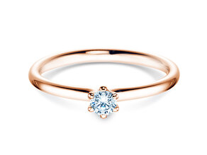 Verlobungsring Classic 6 in 14K Roségold mit Labordiamant 0,15ct E/VS