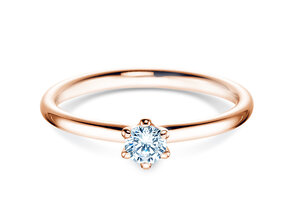 Verlobungsring Classic 6 in 14K Roségold mit Diamant 0,20ct G/IF
