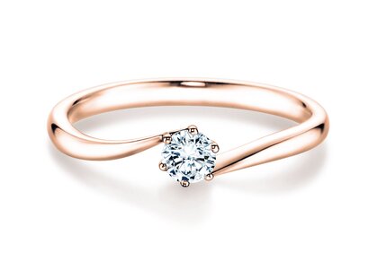 Verlobungsring Devotion in 14K Roségold mit Diamant 0,07ct G/SI