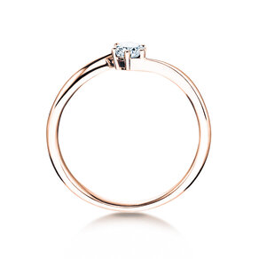 Verlobungsring Devotion in 14K Roségold mit Diamant 0,35ct G/SI