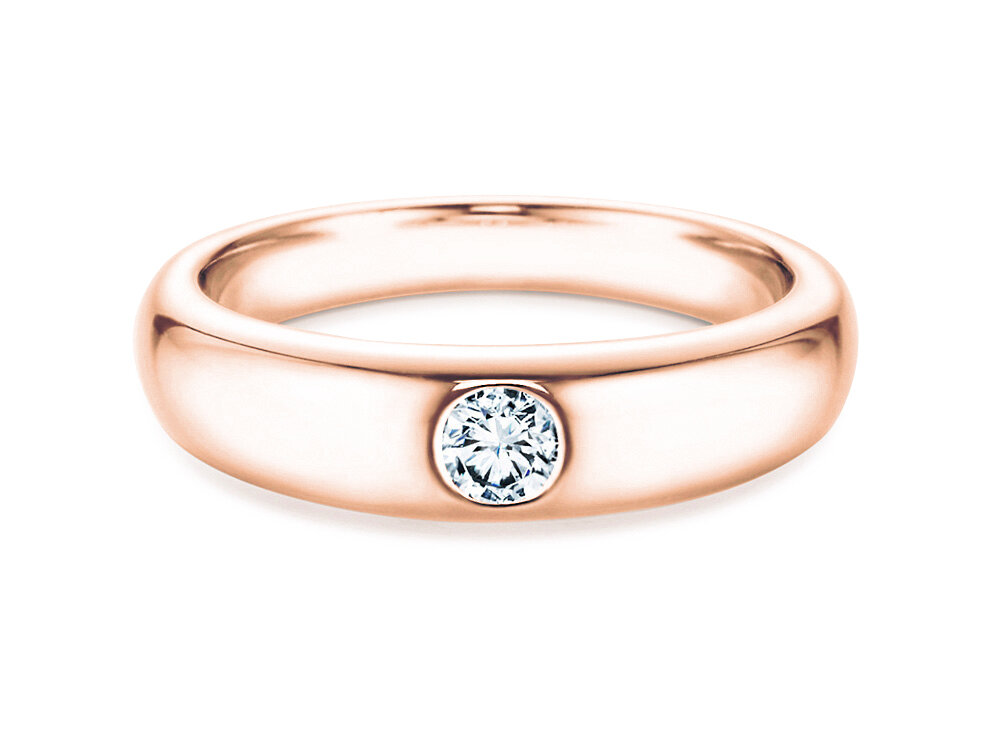 Verlobungsring Promise in 14K Roségold mit Diamant 0,15ct G/SI