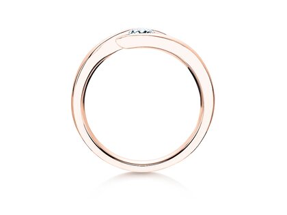 Verlobungsring Twist in 9K Roségold mit Diamant 0,03ct