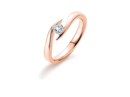 Verlobungsring Twist in 9K Roségold mit Diamant 0,03ct