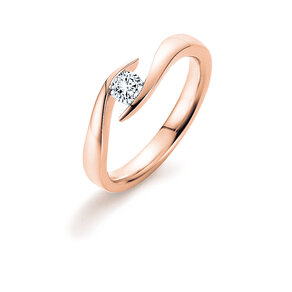 Verlobungsring Twist in 9K Roségold mit Diamant 0,03ct