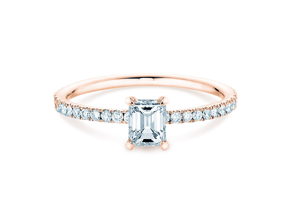 Verlobungsring Elaine in 9K Roségold mit Diamanten 0,86ct G/VS