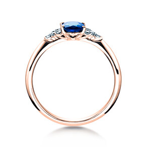 Verlobungsring Vivid in 14K Roségold mit Saphir 1,00ct und Diamanten 0,12ct