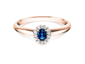 Verlobungsring Jolie in 18K Roségold mit Saphir 0,25ct und Diamanten 0,06ct