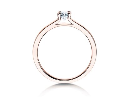 Verlobungsring Modern in 18K Roségold mit Diamant 0,07ct H/SI