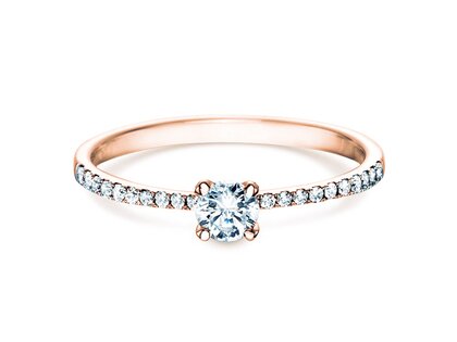 Verlobungsring Grace in 18K Roségold mit Diamanten 0,70ct G/SI