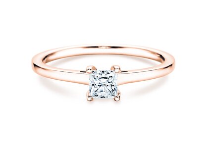 Verlobungsring Princess in 14K Roségold mit Diamant 0,50ct G/SI