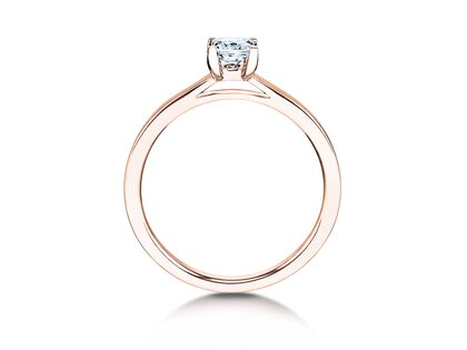 Verlobungsring Princess in 18K Roségold mit Diamant 1,00ct G/SI