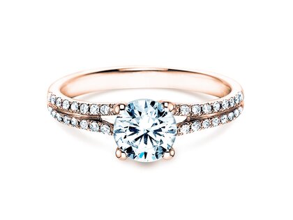 Verlobungsring Dynasty in 18K Roségold mit Diamanten 1,27ct G/SI