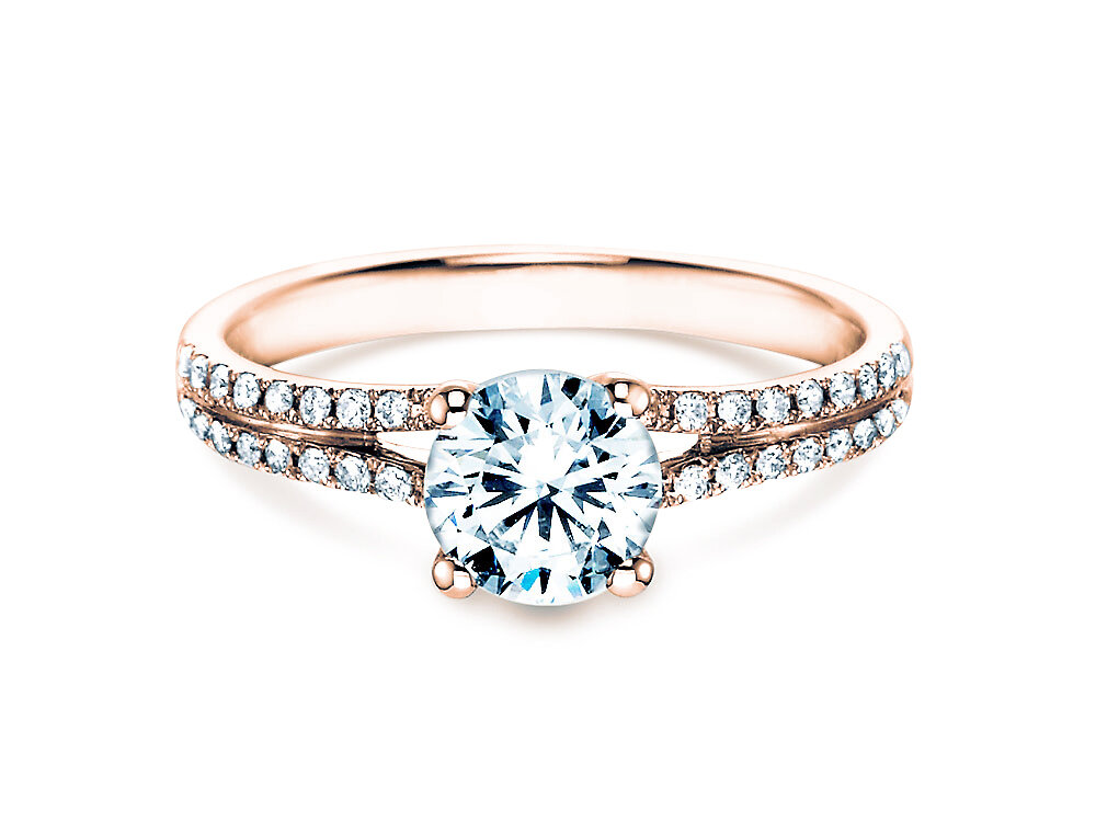 Verlobungsring Dynasty in 18K Roségold mit Labordiamanten 1,27ct E/VS