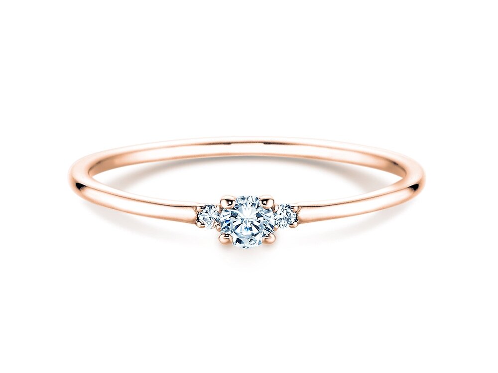 Verlobungsring Vivid Petite Diamond in 14K Roségold mit Diamanten 0,10ct G/SI