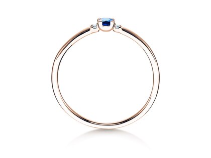 Verlobungsring Vivid Petite in 14K Roségold mit Saphir 0,08ct und Diamanten 0,02ct