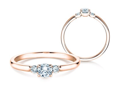 Verlobungsring Vivid Petite Diamond in 14K Roségold mit Diamanten 0,30ct G/SI